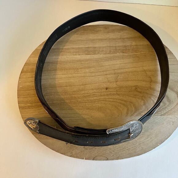 Vintage 90s Genuine Leather USA Made Studded Weaved Woven Size L - Picture 9 of 16